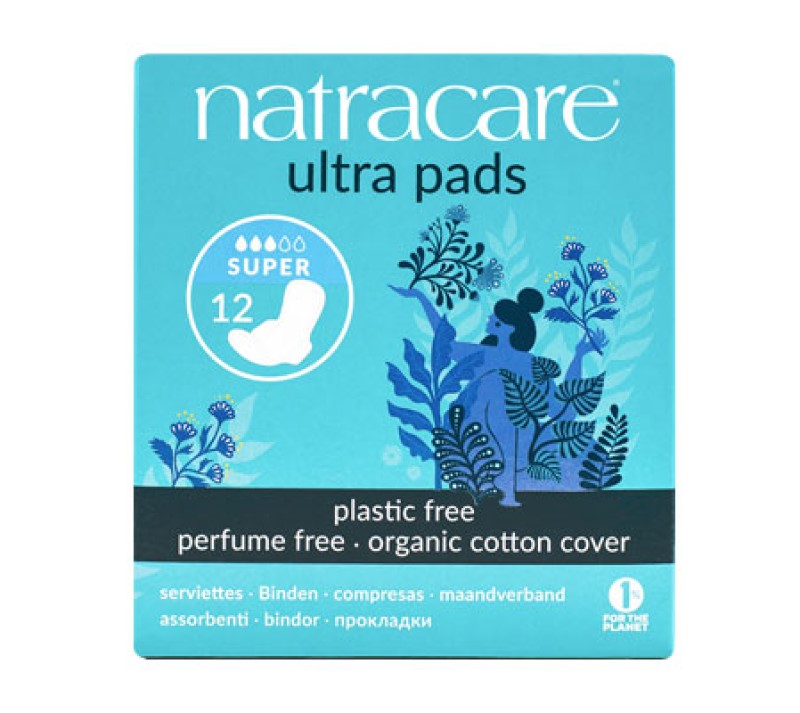 Compresas Ultra Súper Con Alas Natracare 12 unidades
