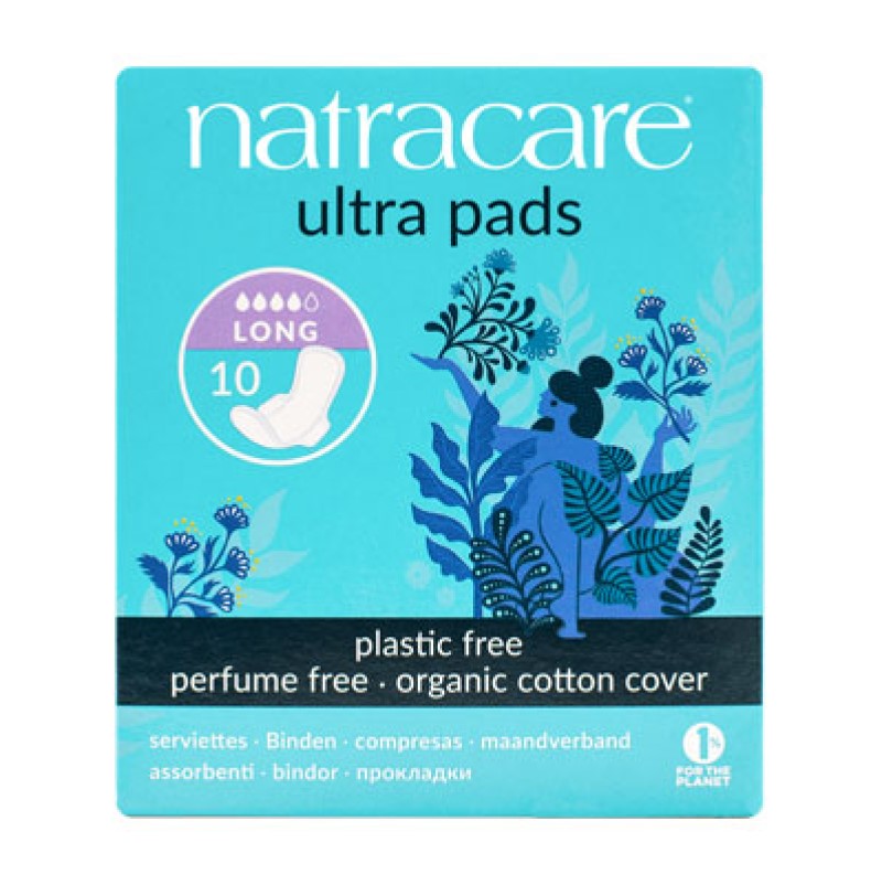 Compresas ultra largas con alas Natracare 10 unidades