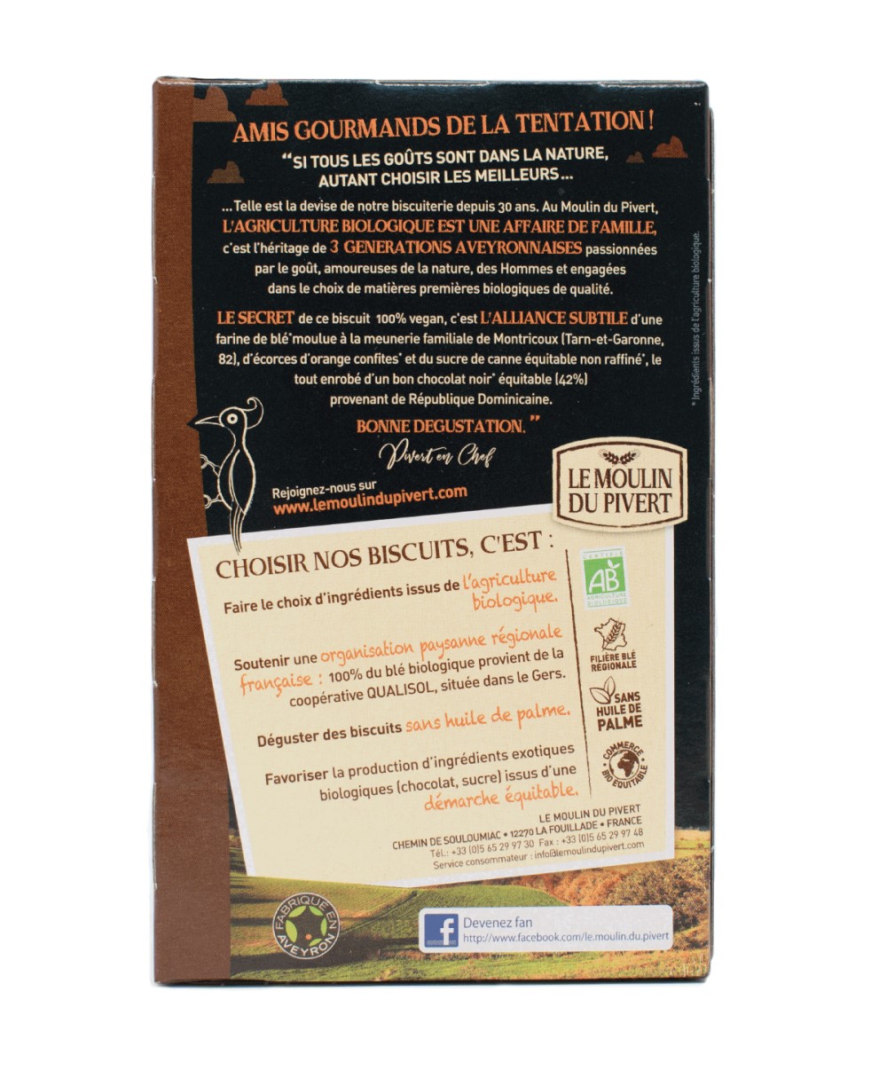 Galletas tentación naranja 130g BIO Pivert 3