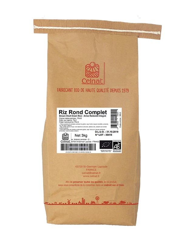 Arroz integral redondo granel 3Kg Celnat | ecológico | por encargo