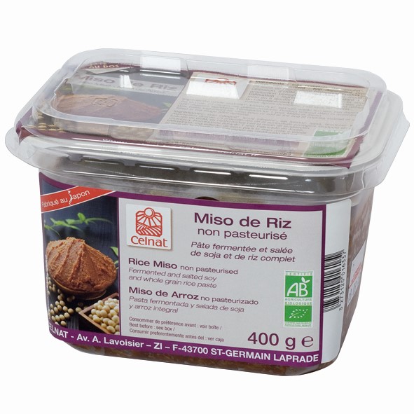 Miso de arroz no pasteurizado 400g Celnat | ecológico