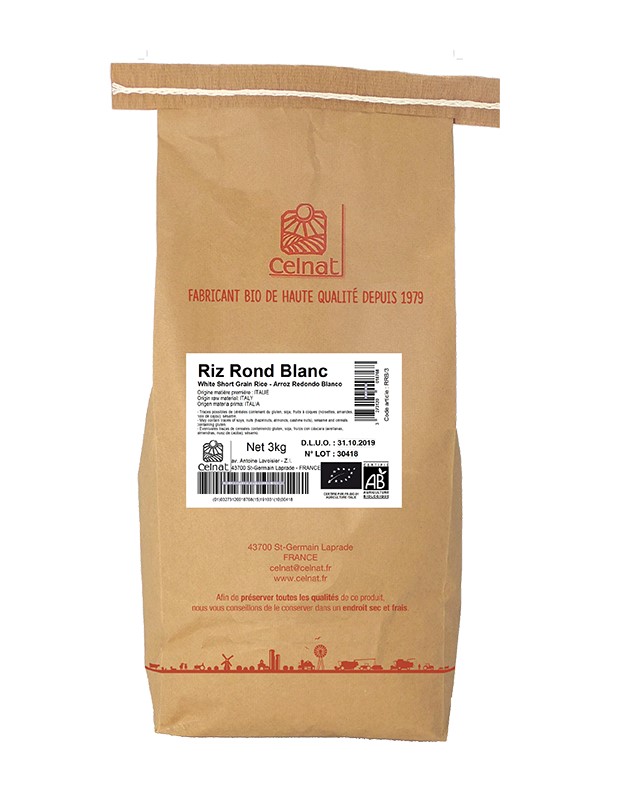 CELNAT - ARROZ REDONDO BLANCO GRANEL 3Kg BIO (ENCARGO)