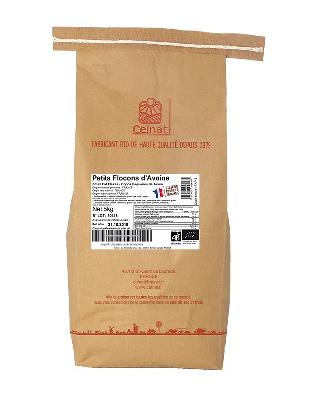 CELNAT - COPOS DE AVENA FINOS GRANEL 5Kg BIO
