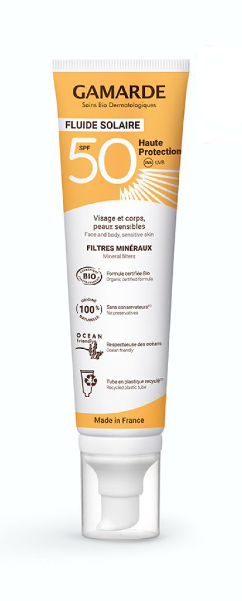 Protector solar facial y corporal SPF50 100ml Gamarde