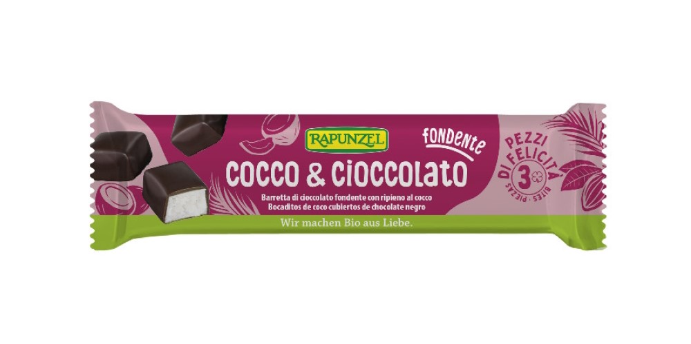 Barrita de coco y chocolate negro Rapunzel 50g | ecológico