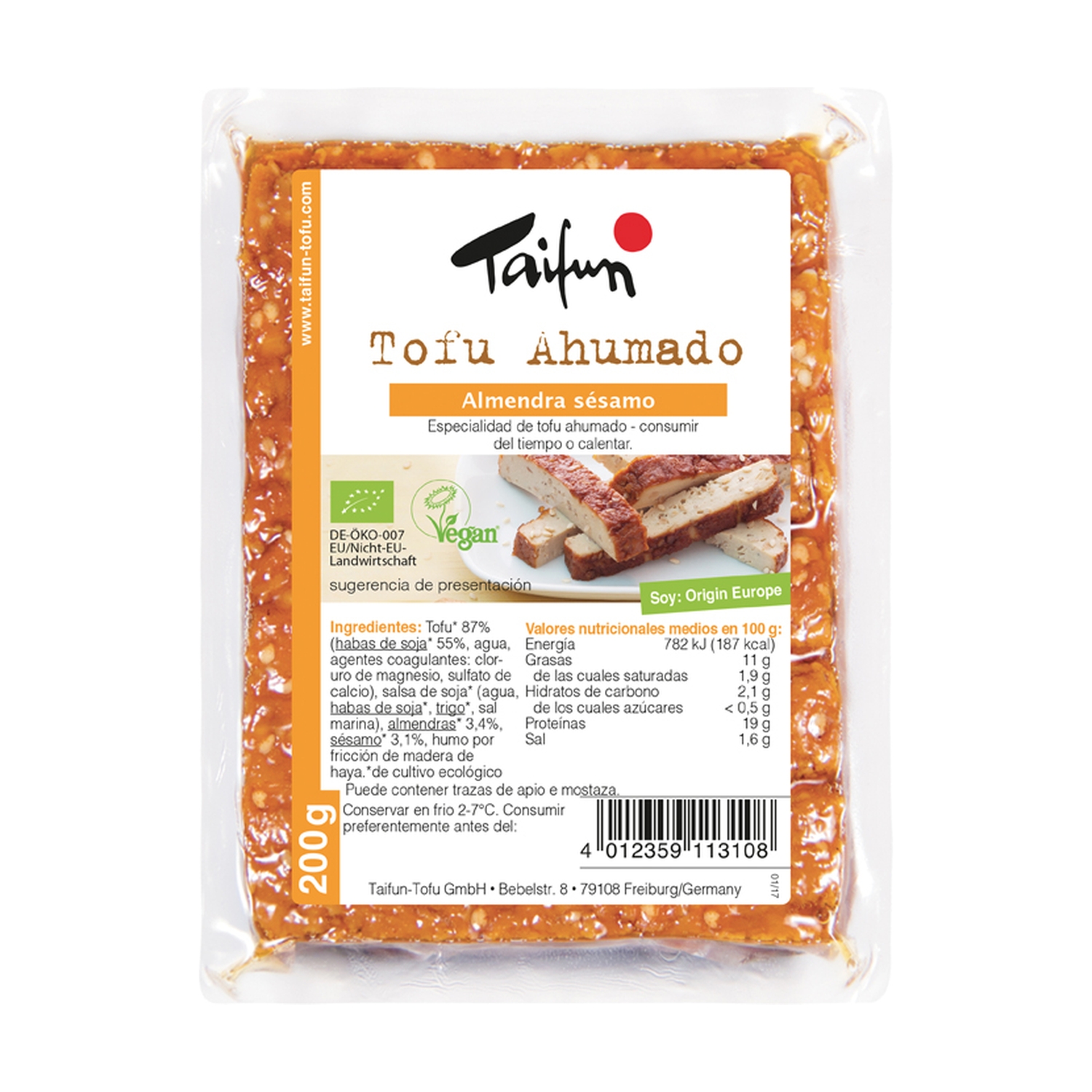 Tofu ahumado almendra y sésamo Taifun 200g | ecológico