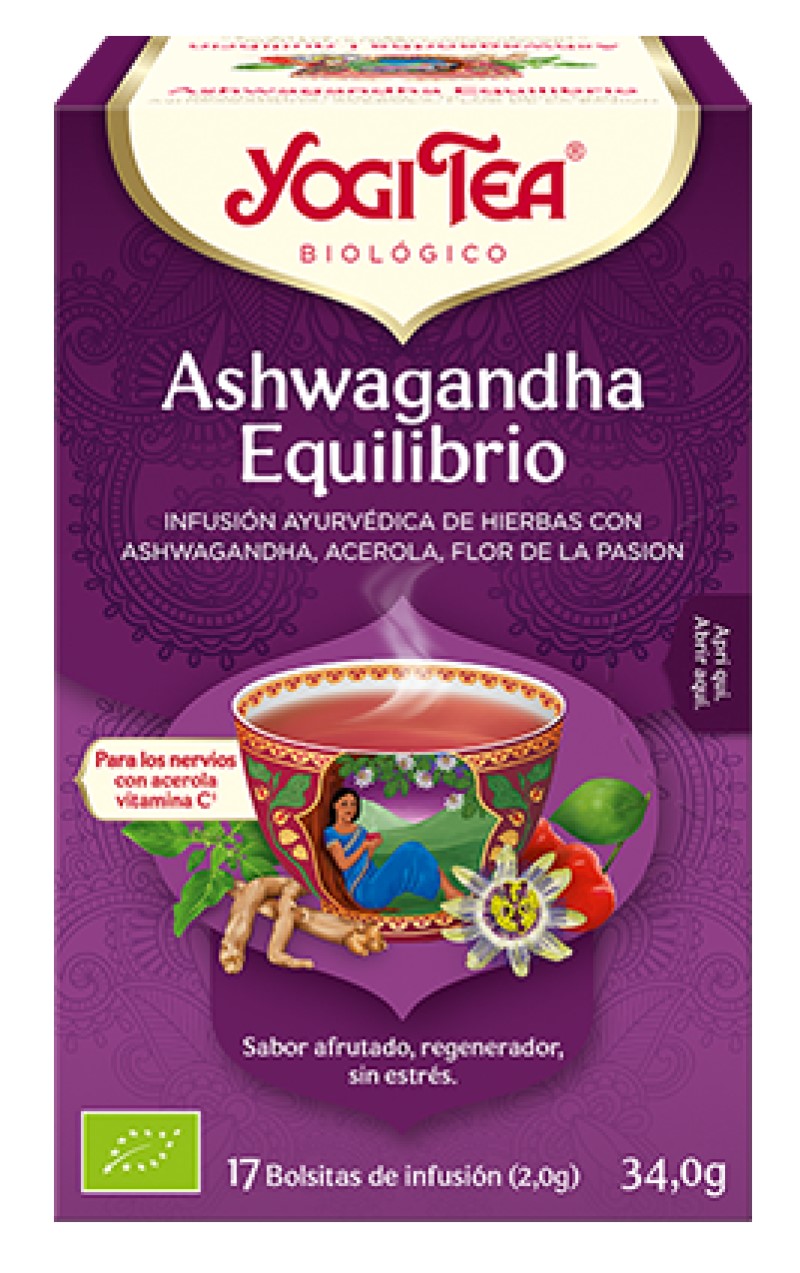 Infusión ayurvédica Ashwagandha Equilibrio Yogi Tea 17 filtros | ecológico