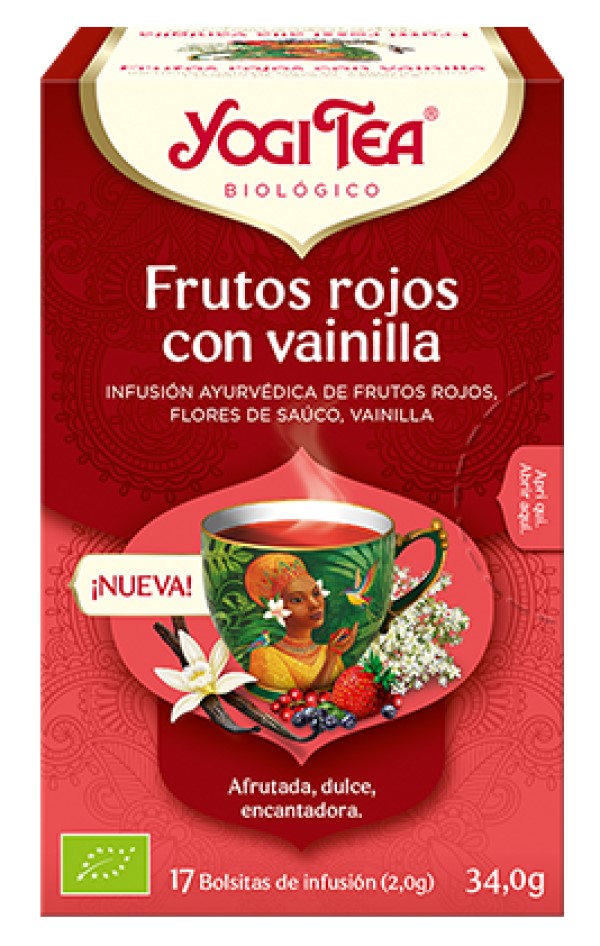 Infusión ayurvédica frutos rojos con vainilla Yogi Tea 17 filtros | ecológico.
