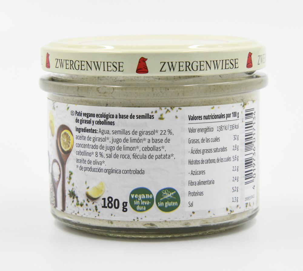 Paté vegano de cebollino Zwergenwiese 180g | ecológico 2