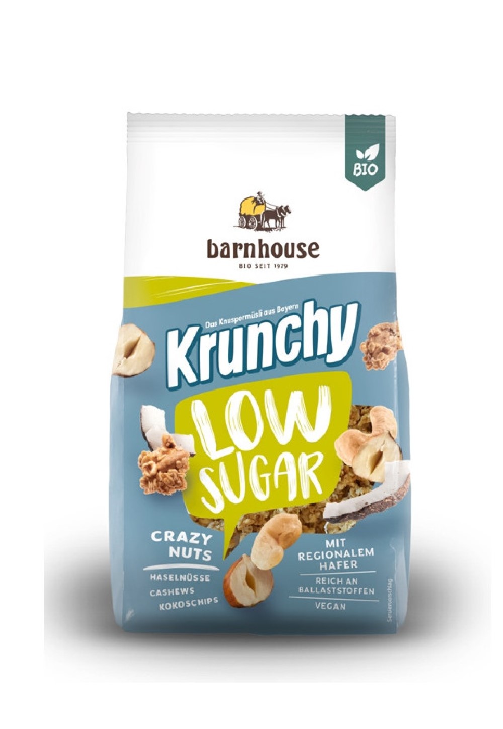 Muesli Krunchy frutos secos bajo en azúcar Barnhouse 375g | ecológico