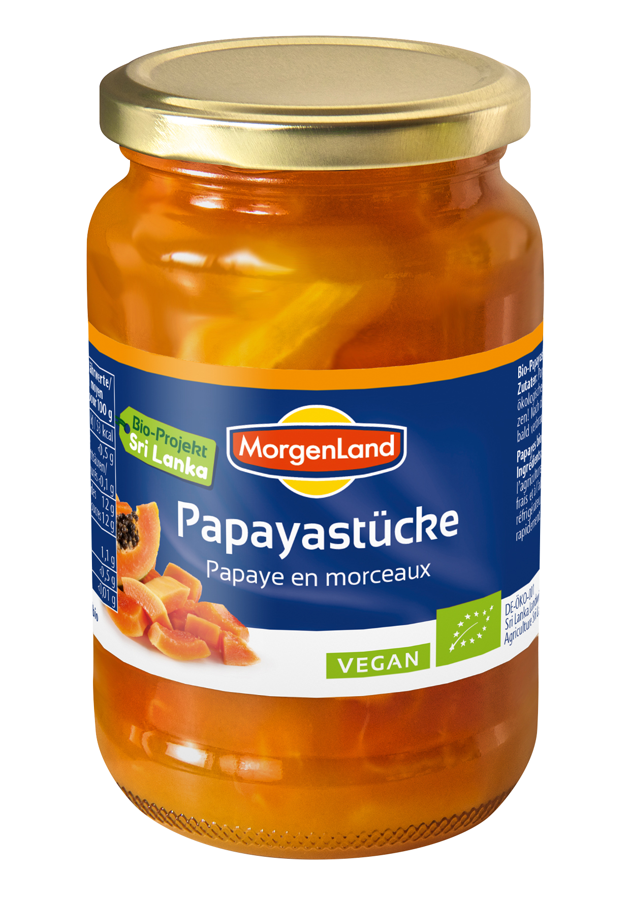 Papaya en almíbar a trozos 350g Morgenland | ecológica