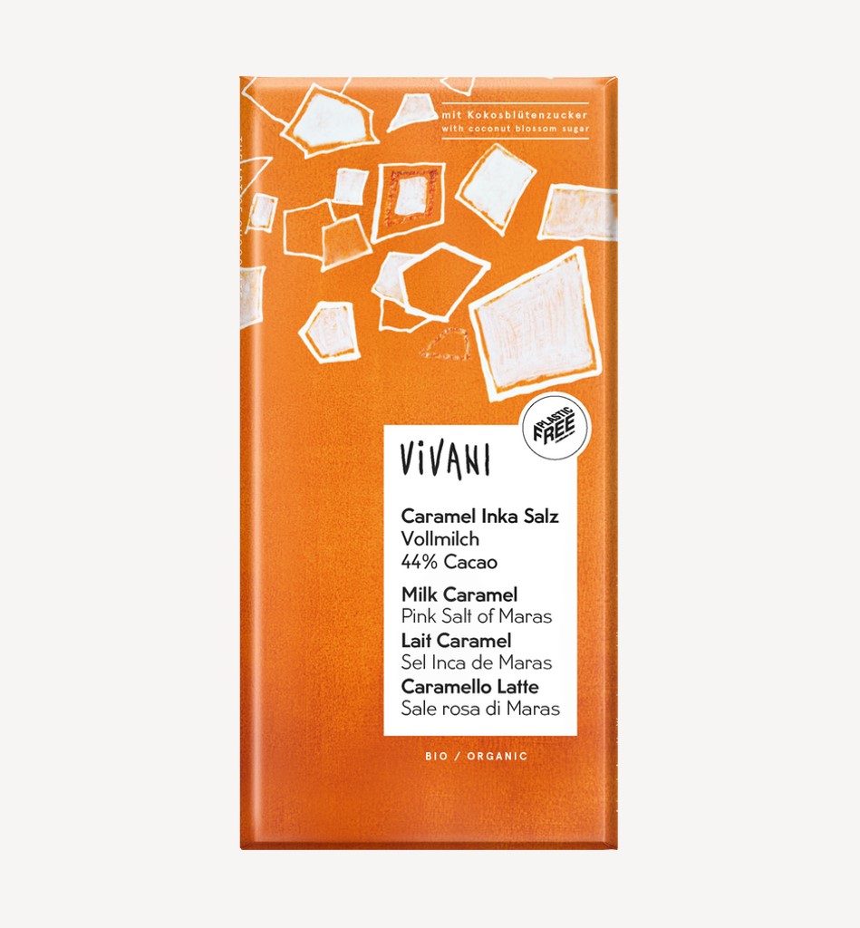 VIVANI - CHOCOLATE CON LECHE CARAMELO Y SAL ROSA 80g BIO
