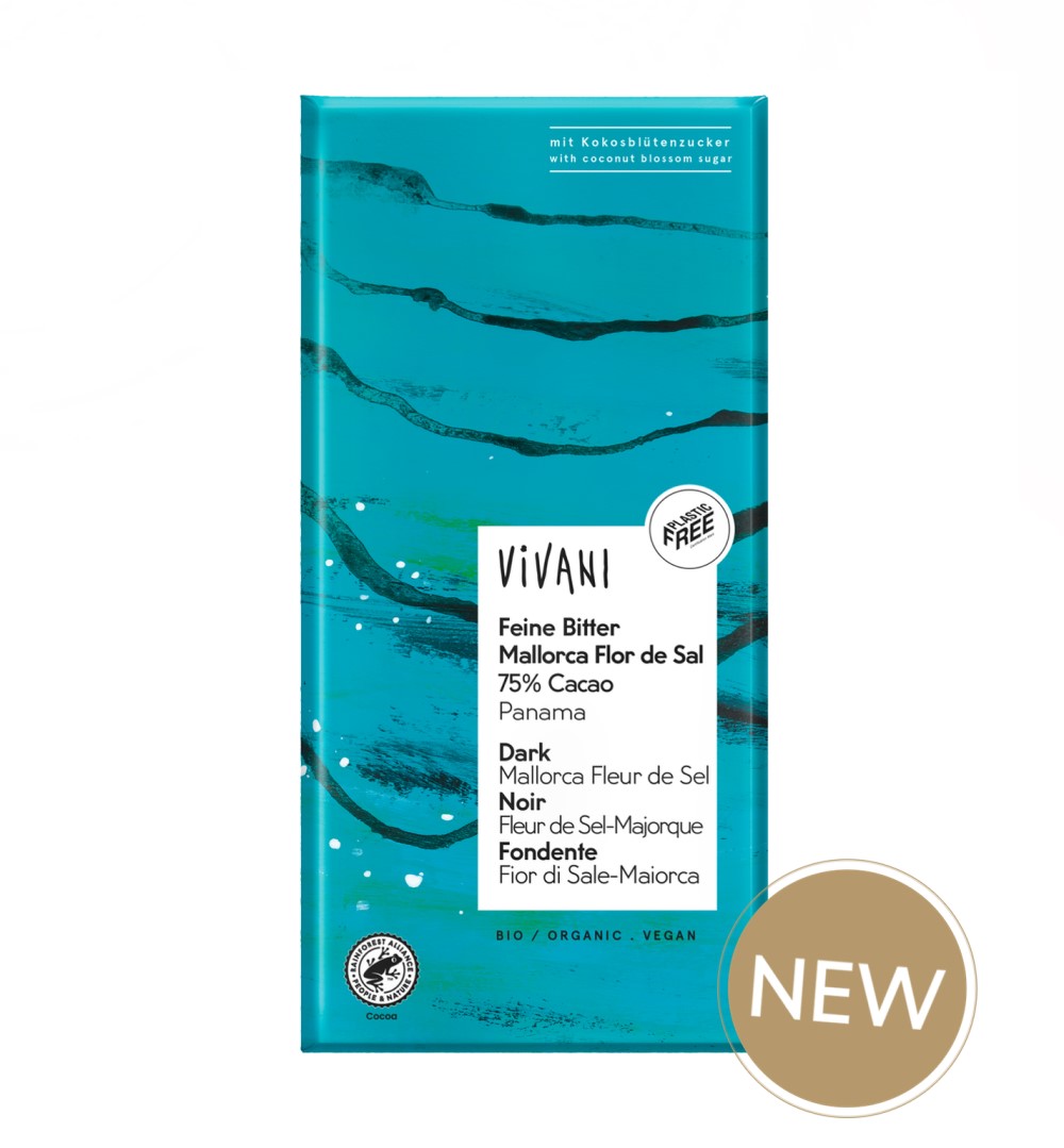 VIVANI - CHOCOLATE NEGRO 75% CON SAL DE MALLORCA 80g BIO