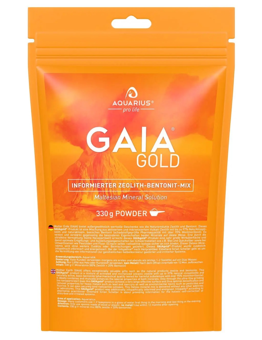 Zeolita Bentonita en polvo Gaia Gold 330g 