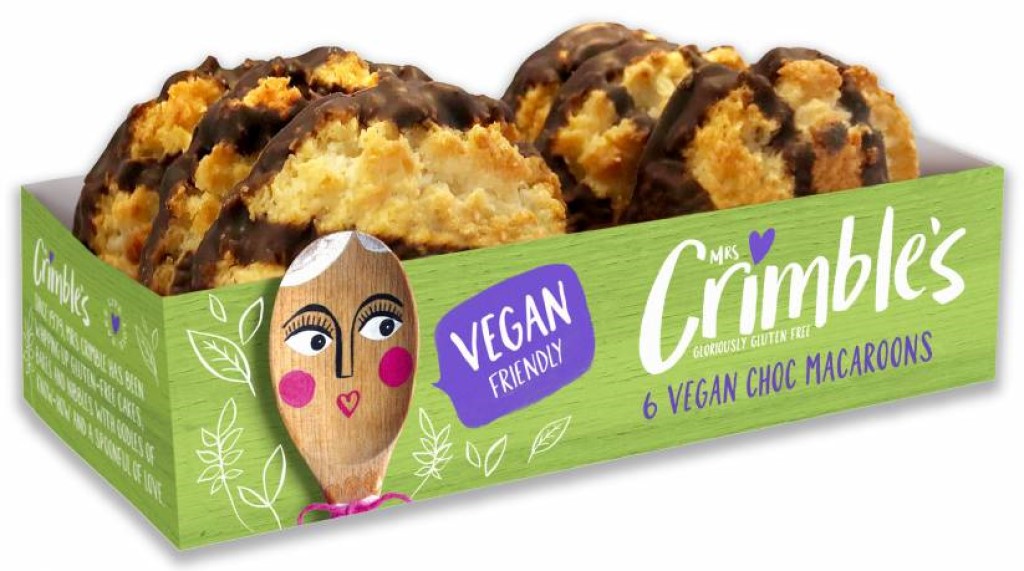Macaroons Veganos de Coco con Chocolate Mrs Crimbles 195g   Sin Gluten y Sin Trigo