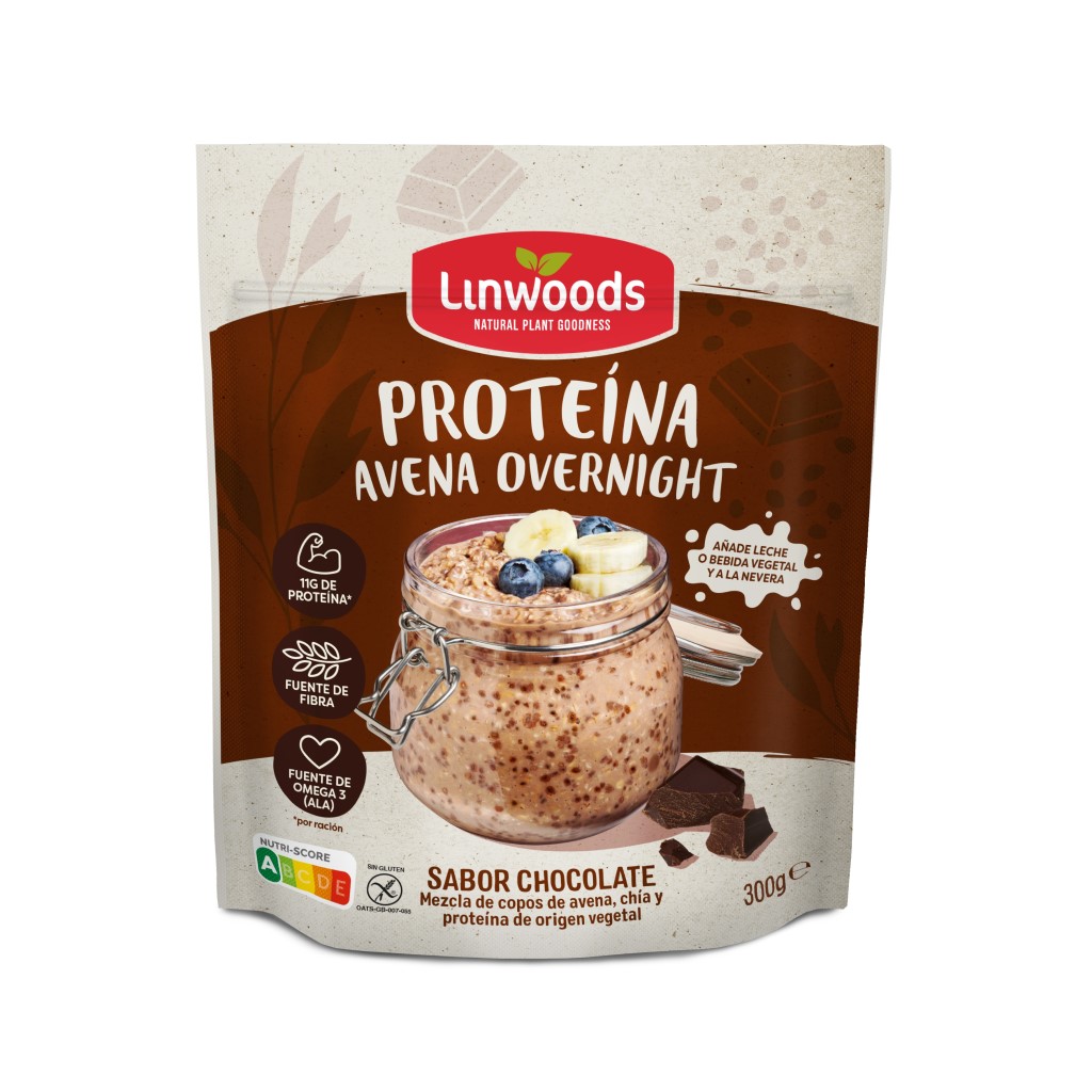 Linwoods Proteína Avena Overnight   Sabor Chocolate | Desayuno Vegano Alto en Proteína 300g