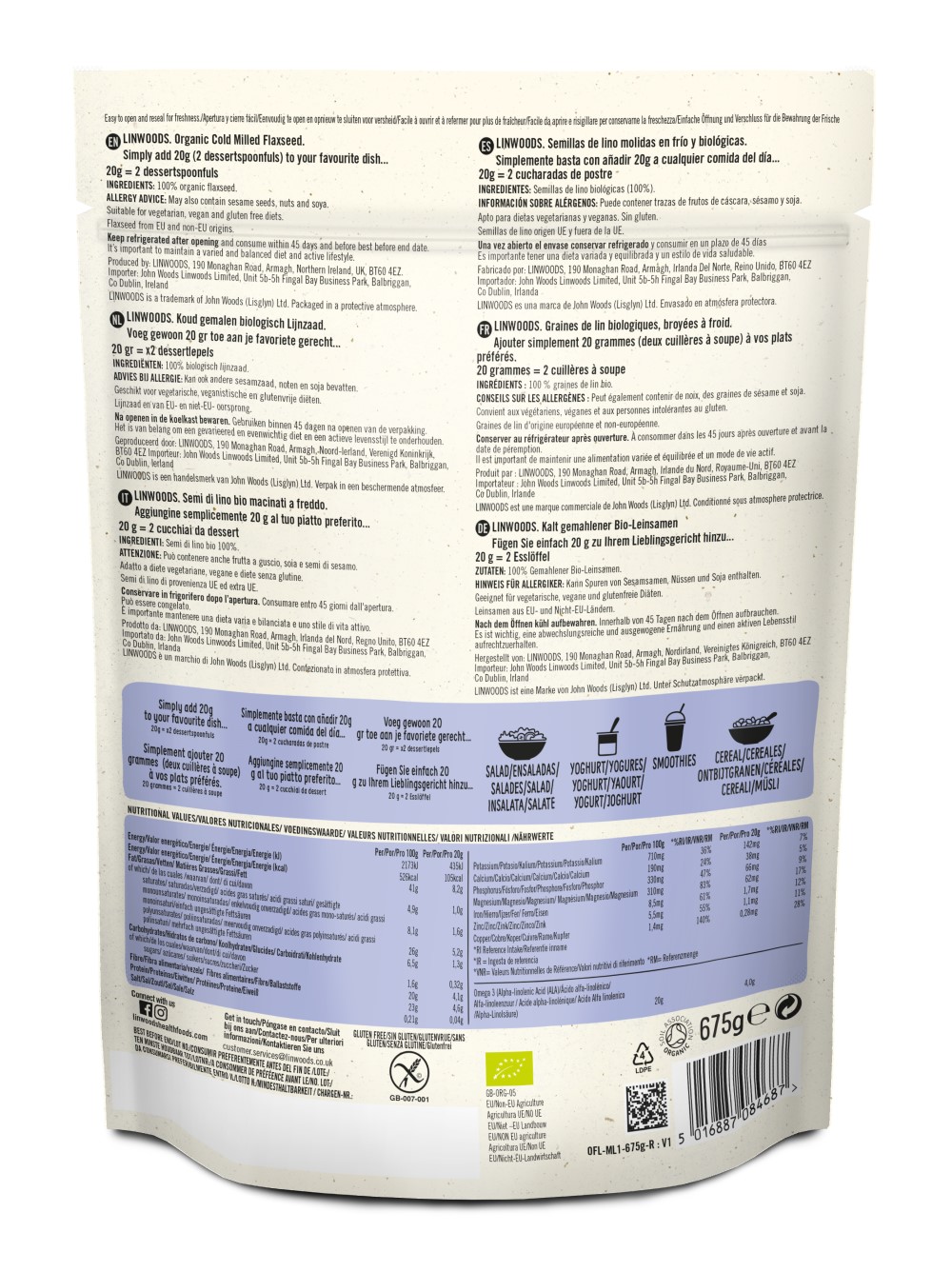 Lino molido 675g Linwoods | ecológico 2