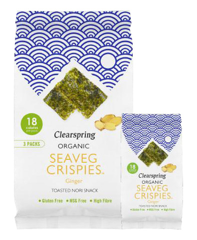 Clearspring Snack Alga Nori Tostada Con Jengibre Envase Ahorro Bio 5021554002482 7988