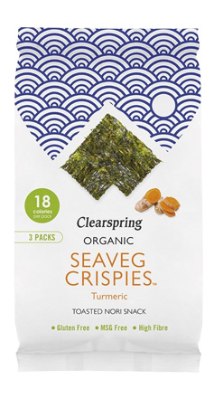 Snack alga nori tostada y cúrcuma Clearspring 4g | ecológico