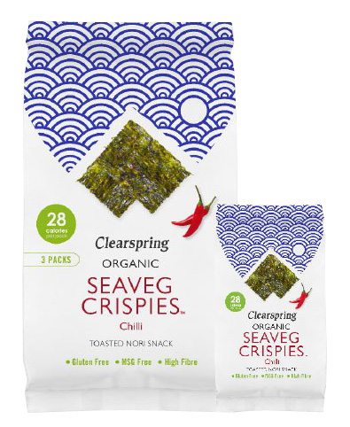 Snack alga nori tostada y chili Clearspring Formato Ahorro 5x4g | ecológico 