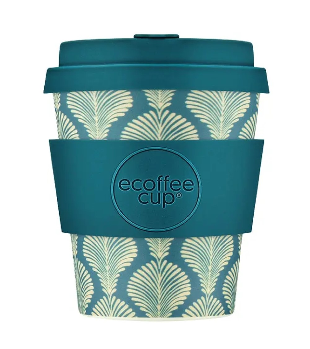 Vaso Reutilizable Ecoffee Cup  Creasy Lu    Taza de Bambú con Tapa y Banda | 400 ml
