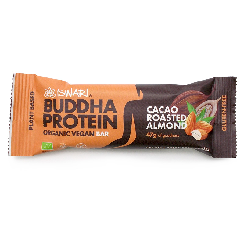Barrita Buddha protein con cacao y almendra 47g Iswari | ecológico