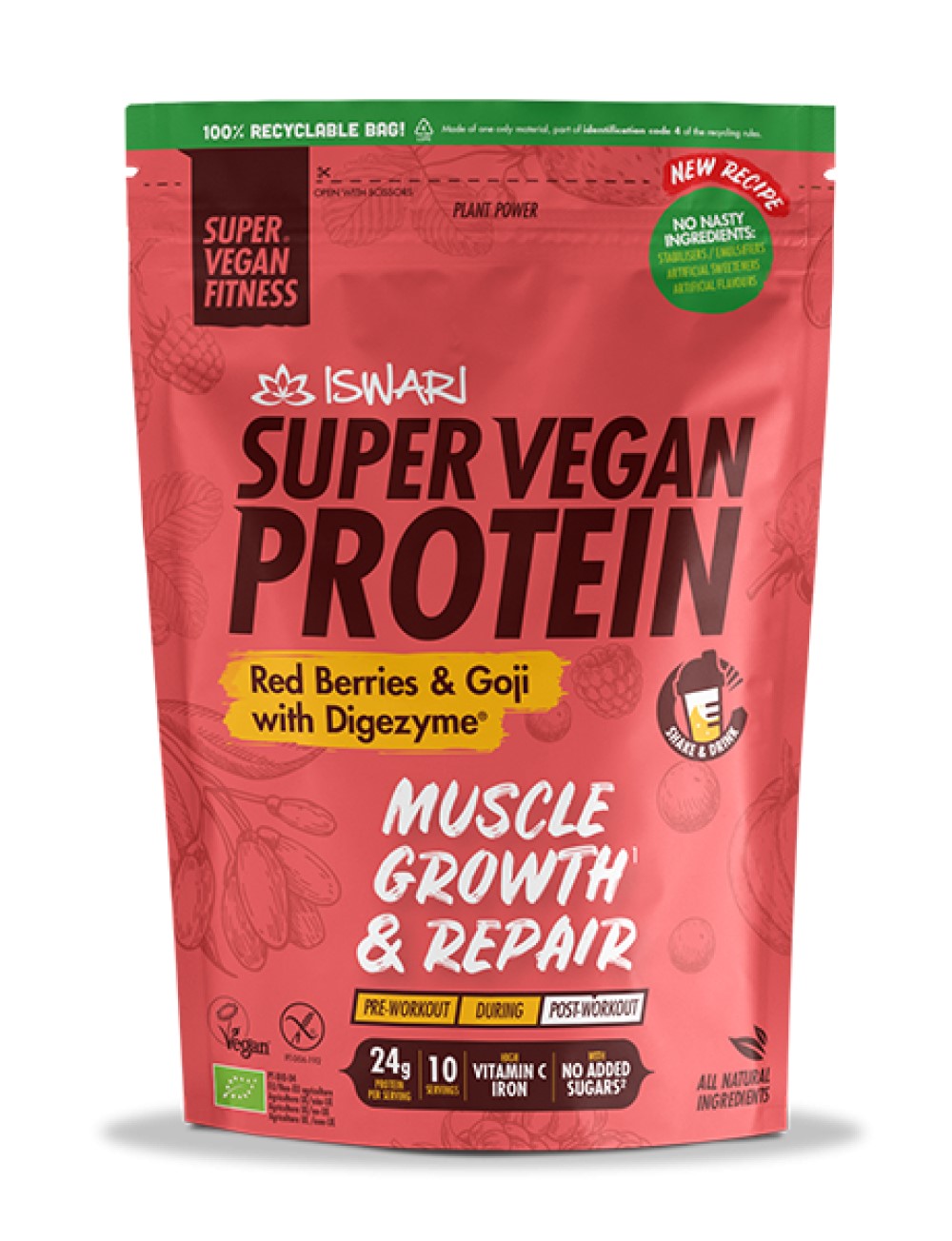 ISWARI - SUPER VEGAN PROTEIN BAYAS Y GOJI 400g BIO