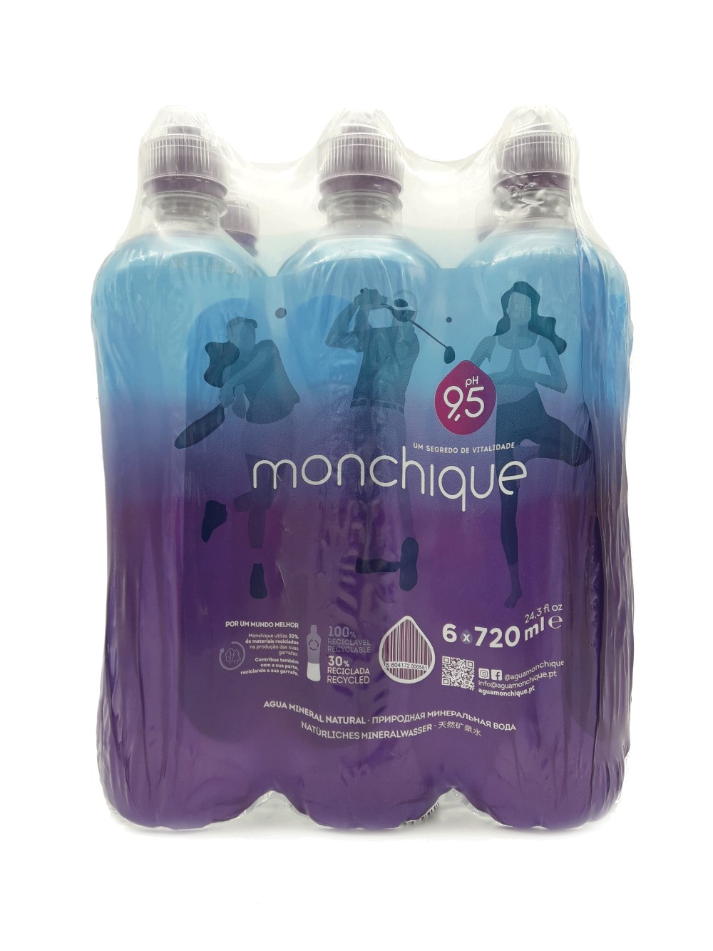 MONCHIQUE - AGUA MINERAL ALCALINA pH 9,5 PACK SPORT 6x720ml 2