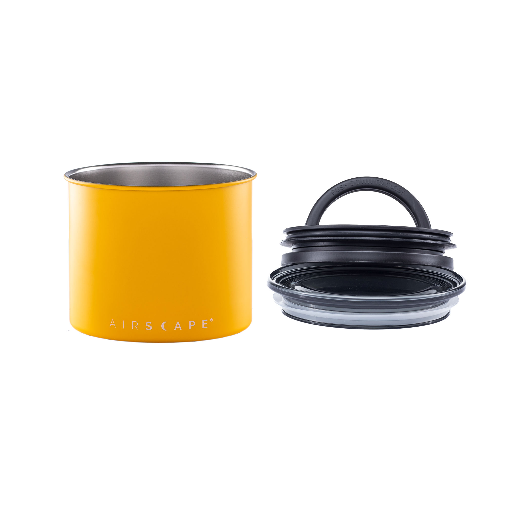 Bote hermético amarillo para guardar café Airscape 250g