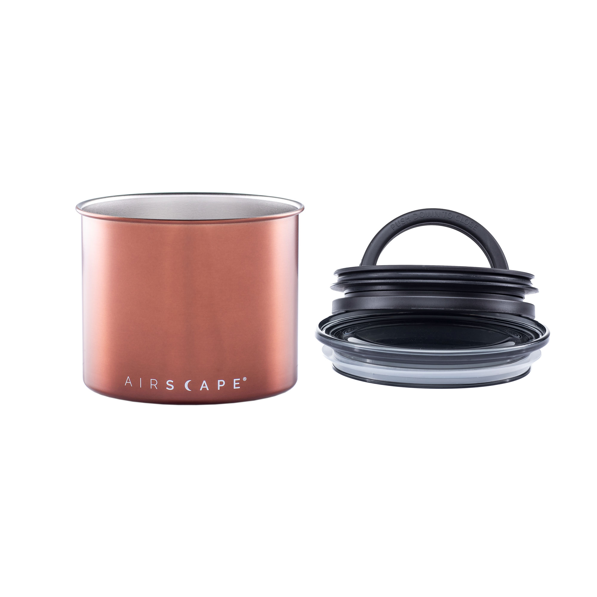 Bote Hermético Airscape 250 g   Color Cobre | Conservación sin Oxígeno en Acero Inoxidable