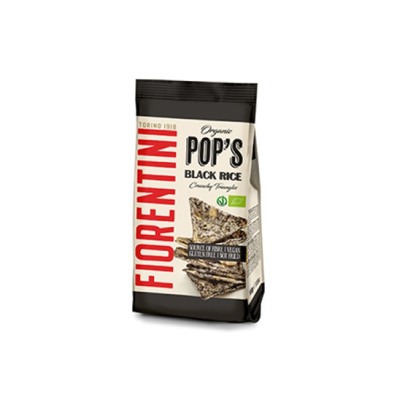 Triángulos Pops con Arroz Negro Bio   Fiorentini | Snack crujiente sin gluten y no frito