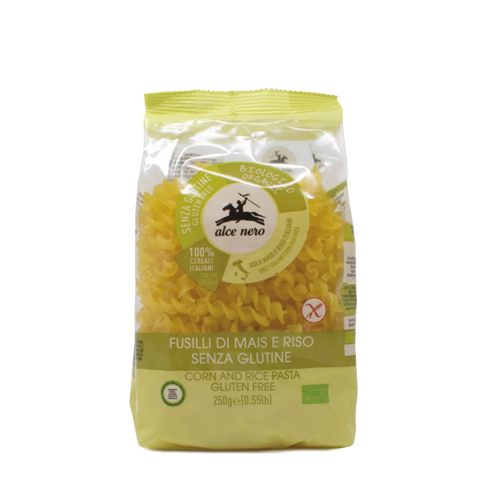 ALCE NERO - ESPIRALES SIN GLUTEN MAIZ Y ARROZ 250g BIO