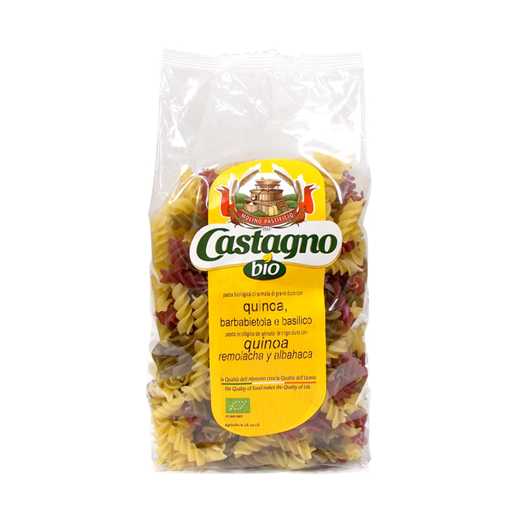 CASTAGNO - ESPIRAL QUINOA REMOLACHA Y ALBAHACA 500g BIO