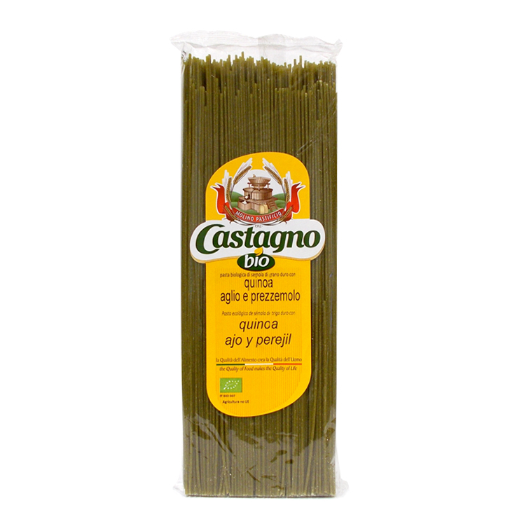 Capellini quinoa ajo y perejil (espaguetis finos) 500g Castagno | ecológico