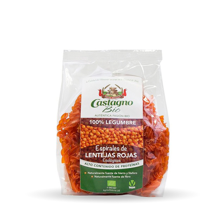CASTAGNO - ESPIRAL DE LENTEJA ROJA 250g BIO