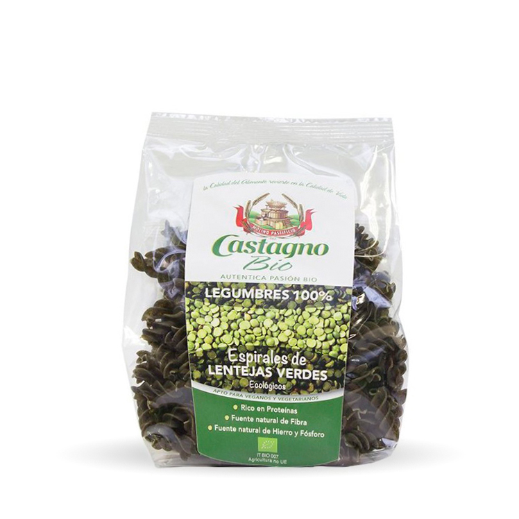 CASTAGNO - ESPIRAL DE LENTEJA VERDE BIO - 250g