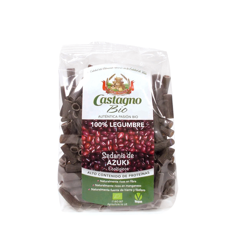 Sedanis 100% de azuki rojo (macarrones cortos) 250g Castagno | ecológico