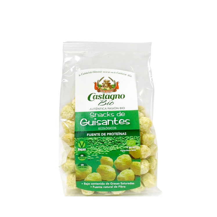 CASTAGNO - SNACK BOLITAS DE GUISANTE VERDE 50g BIO