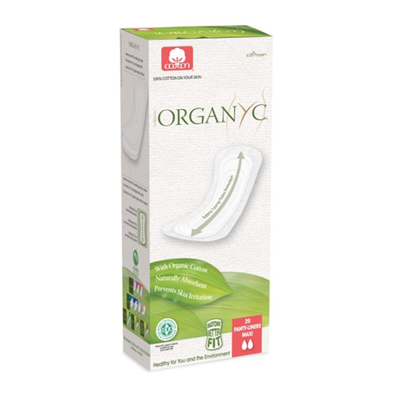 Salvaslips maxi Organyc 20 unidades