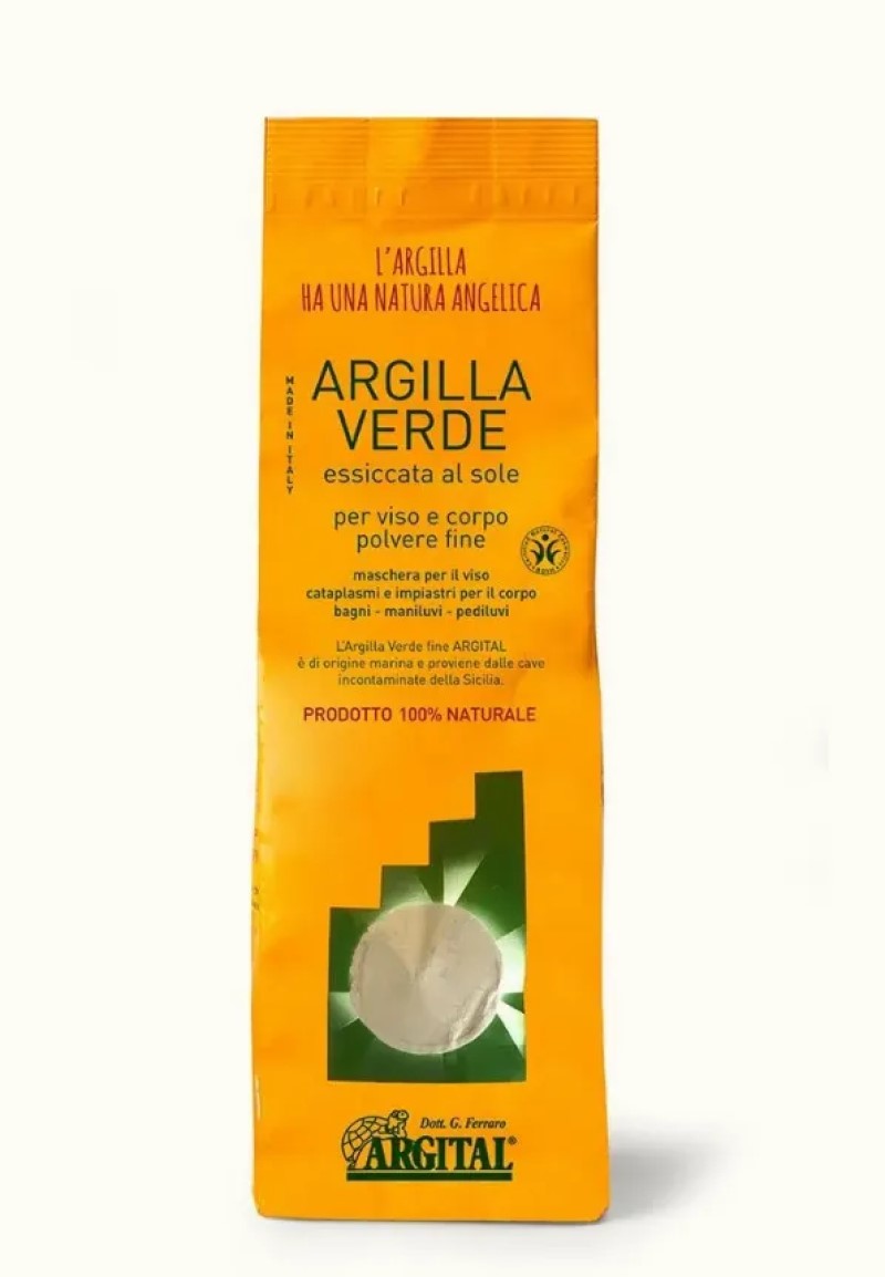 Arcilla Verde secada al sol para cara y cuerpo Argital 1Kg