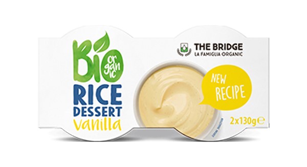 Postre de arroz con vainilla ecológico 2x130g The Bridge