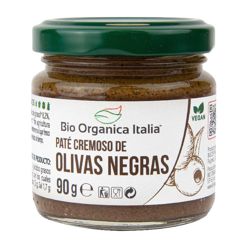 Paté cremoso de aceitunas negras 90g BIO Bio Organica Italia