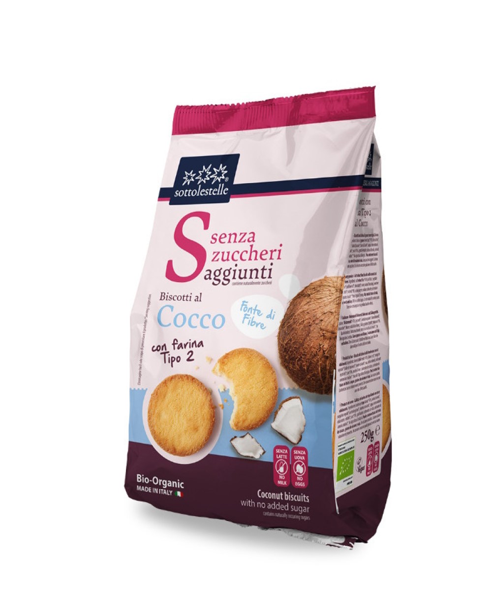 Galletas de coco sin azúcar Sottolestelle 250g | ecológicas