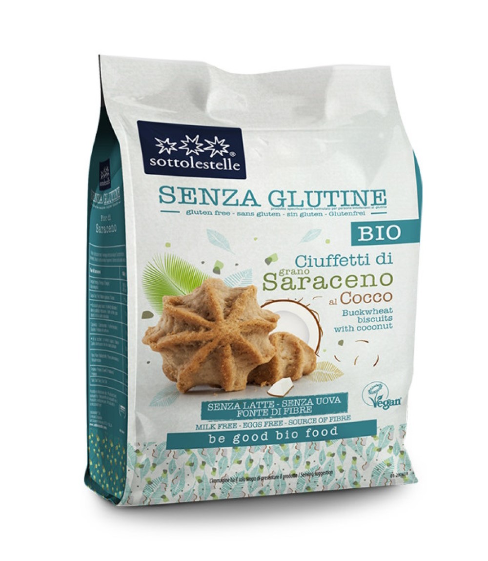 Galletas sin gluten de sarraceno y coco Sottolestelle 250g | ecológico