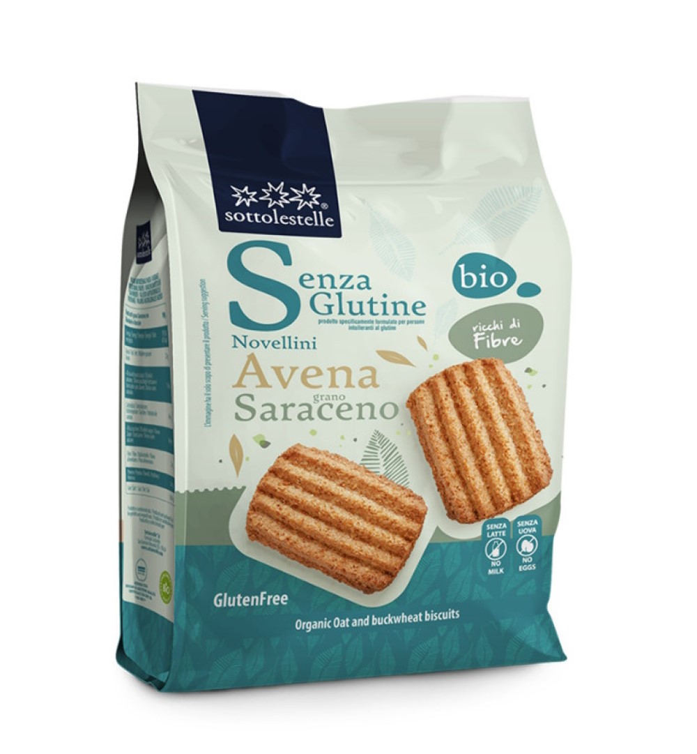 Galletas sin gluten de avena integral y sarraceno Sottolestelle 250g | ecológico