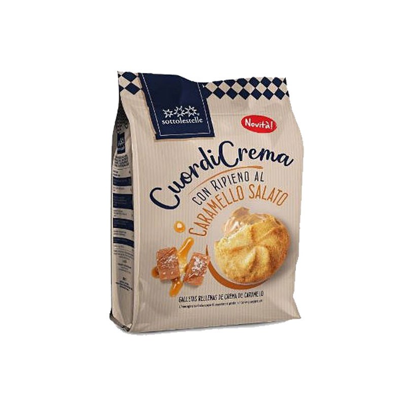Galletas rellenas de caramelo salado Sottolestelle 200g | ecológicas