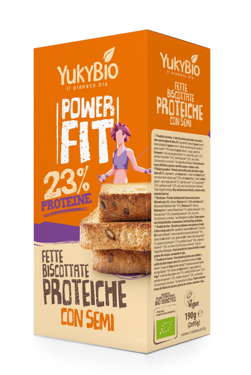 Pan tostado proteico con semillas Yukybio 190g | ecológico