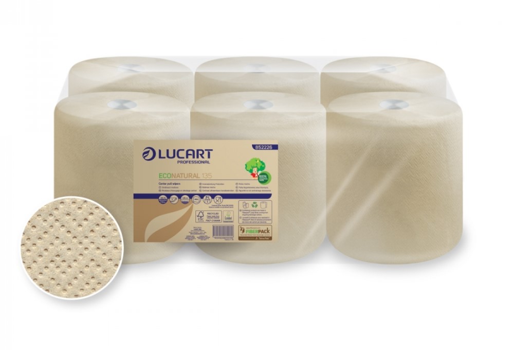 Bobina de papel secamanos FiberPack 6 rollos