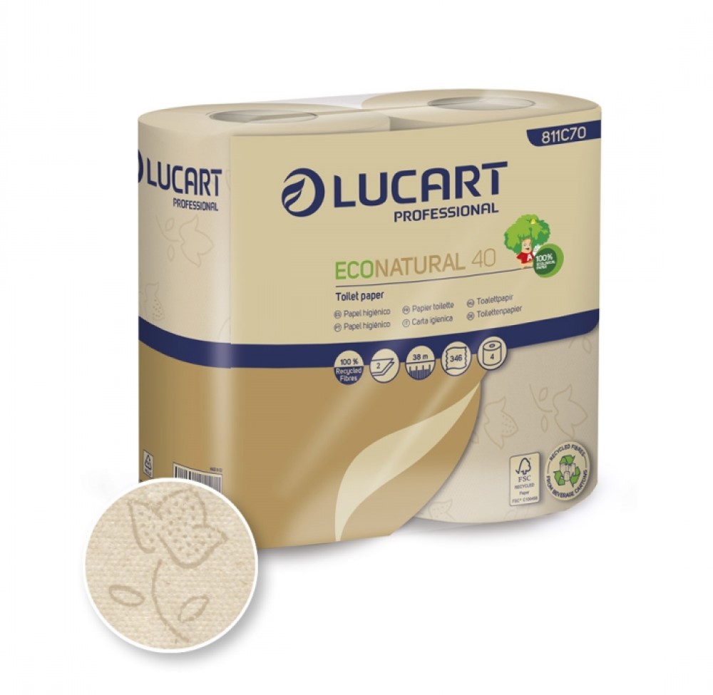 Papel WC 4 rollos Econatural 40 Lucart Professional