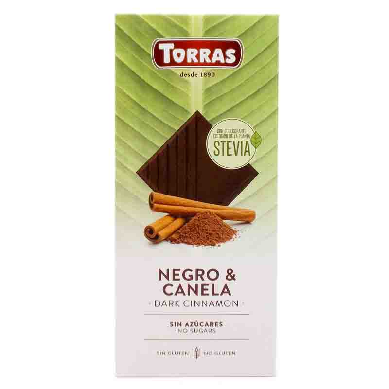 Chocolate negro con canela y stevia sin azúcar Torras 125g